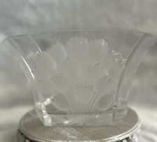 Vintage Bohemian Crystal 24% Lead Crystal Vase Planter Frosted Tulip Flowers picture