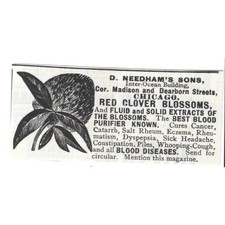 D. Needham's Sons Red Clover Blossoms Quackery Chicago 1892 Ad AG2-S19 picture