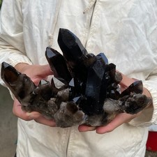1650G Natural Smoky black Quartz Crystal Cluster Rough Specimen Healing Stone picture