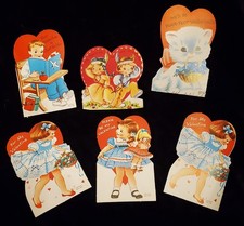 5 Vintage Valentines Cards Norcross Plus 1 Stand Up 2 Little Indians NEW 1950's picture