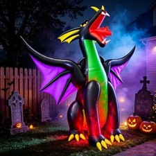 9Ft Long Halloween Inflatable Giant Fire & Ice Dragon Decoration picture