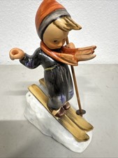 Vintage Goebel Germany Hummel “Skier” Figurine TMK3 Wood Poles 5.” Tall picture