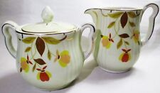 VINTAGE HALL AUTUMN LEAF CREAMER AND SUGAR SET, NICE CONDITION picture