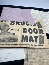 Vintage LIONS CLUB Broom Sales Ad Lot 1950s Advertising Flong Mat Clippings Mold picture