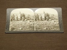 VINTAGE CAMERA STEREOVIEW STEREOSCOPE CARD ESKIMOS SUMMER TENTS GREENLAND picture