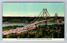 Tacoma WA-Washington, New Tacoma Narrows Bridge, Antique, Vintage Postcard picture