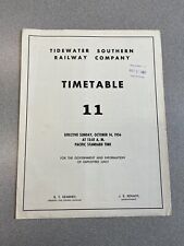 October 1956 Tidewater Southern Railway Employee Timetable No. 11 picture