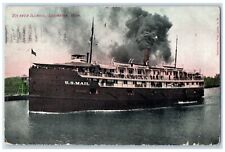 1909 Steamer Ship Illinois Ludington Michigan MI Posted Antique Postcard picture