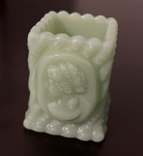 Guernsey Jadeite Cameo Lady Toothpick Holder FAC  picture