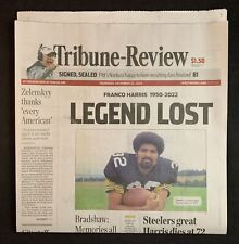 Pittsburgh Tribune-Review Newspaper Franco Harris Steelers Memorial Issue NFL picture