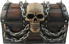 Skull Pirate Trinket & Jewelry Chest Box, Gothic Keepsake Box, Pirate Decor picture