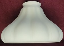 Antique Opalescent Milk Glass Shade Pendant Light Large Medical Industrial 7 1/4 picture