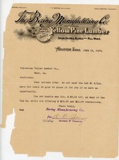 1914 Houston TX Lumber Letterhead – Bering Manufacturing Co. Yellow Pine Prices picture