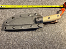 ESEE 4HM Fixed Blade Knife,Micarta , Kydex.  Leather backplate dangler picture