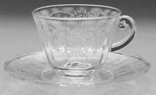 Fostoria Corsage Clear Cup &Saucer Set 145903 picture