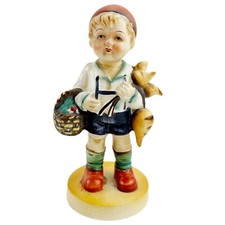 Vintage German Dutch Boy Figurine with Basket and Turnips  Made Japan 6