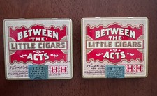 2 Vintage BETWEEN the ACTS Little CIGARS Advertising Tobacco metal Tin EMPTY picture