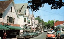 Marthas Vineyard Haven MA Main Street 1953 Packard 250 Mayfair Vtg Postcard E41 picture