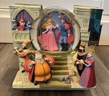 Vintage Disney Store Sleeping Beauty Aurora & Her Prince Double Sided Snow Globe picture