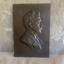 Antique RARE BRONZE PLAQUE Louis Bourgonjon of PROMINENT? MAN -J.K.C. Sneltjes picture