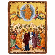 Ascension of the Lord Wooden Orthodox Icon Handmade Holy Blessing Protection picture