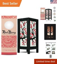 Japanese Sakura/Cherry Blossom LAMP - Handmade Wood Table Lamp with Mulberry ... picture