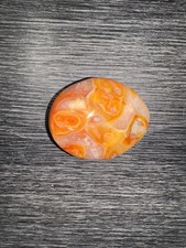 Polished Orange & White Agate or orange calcite Natural Palm Stone picture
