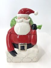 Dept 56 Santa in the Chimney Cookie Jar 1999 Mint Condition picture