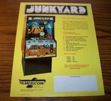 Americoin Junkyard Arcade FLYER Original Vintage Game Retro Artwork Sheet 1977 picture