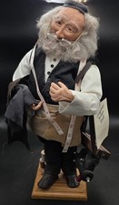 Vtg Debbie Mcintyre Orthodox Jewish Tailor With Tape & Sewing Machine Diorama  picture