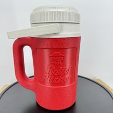 Vintage 80s Pizza Hut Red & White Igloo Half Gallon Relief Pitcher Cooler picture