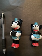 Rare Vintage 1930's Mickey and Minnie Bisque Porcelain  Marked Walt Disney picture