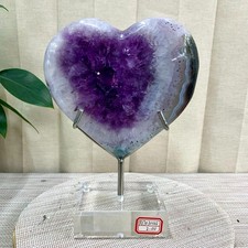 4.4LB Natural heart-shaped Amethyst gem quartz cluster crystal sample picture