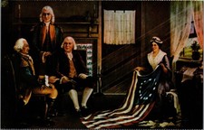 Betsy Ross Birth of Flag Postcard - Chas Weisgerber Painting Art Color Card picture