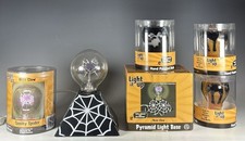 Halloween Spooky Spider Light Bulb Aerolux Style Neon Glow W/Base & Extra Bulbs picture