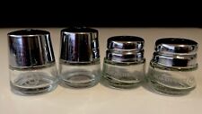 Vintage NORTHWEST AIRLINE Small Glass Chrome Top Salt & Pepper Shakers Set Of 4 picture