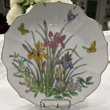 Vintage Srednick White, and Gold Japanese Irises, and Butterflies Plate, 9