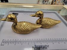 Pair Of Brass Ducks Gorgeously Crafted  7