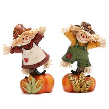 Hodao Fall Scarecrow Pumpkin Figurines, Thanksgiving Decor for Home picture