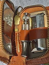 Vintage NOS Gillette Travel Mini Marcas Safety Razor with Leather Pouch Post War picture