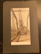Antique Ohio Railroad Bridge Construction Photo Workers 6.5x10 Mounted picture