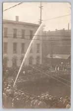 Battle Creek MI Fire Department Hose Demonstration RPPC picture
