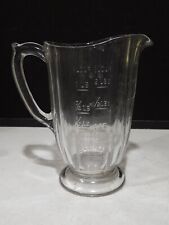 RARE Antique Clear Paneled  Glass Wet/Dry Measuring Pitcher 3 PInt 8.5 '' picture