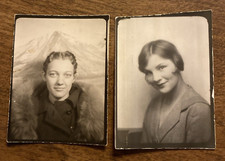 (2) 1920s Pretty Girls Ladies Women Fashion Original Photo Booth Photos P11v22 picture