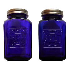 Depression Style Glass Salt And Pepper Shakers cobalt Blue picture