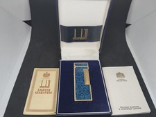 Vintage Dunhill Rolla gas lighter Lapis Lazuli with box. picture