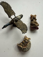 Vintage Made in Taiwan Fridge Magnets Lot Bear Duck Goose Moving Wings Resin picture