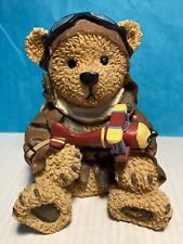 Vintage Young's Inc Aviator Pilot Teddy Bear Coin Bank Flight Jacket Cap Plane picture