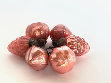 Creative Co-Op Set of 6 Distressed Mercury Glass Ornaments Pink Colors 1 -1 1/2