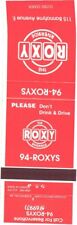 The Roxy Riverside Don't Drink and Drive, Reservations Vintage Matchbook Cover picture